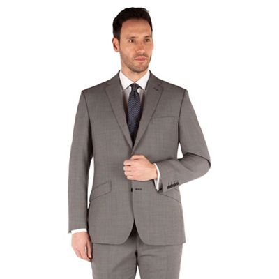 J by Jasper Conran Grey puppytooth 2 button front tailored fit occasion suit jacket